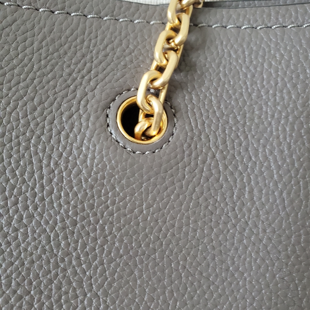 Sold!!Tory Burch grey leather tote bag - Picture 6 of 13